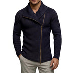 Braden - Men's Ribbed Asymmetric Zip-Up Knit Cardigan