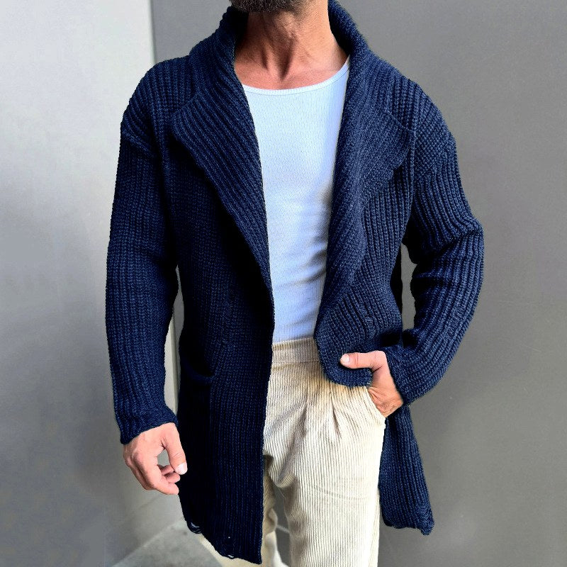 Connor - Men's Longline Open-Front Shawl Collar Cardigan