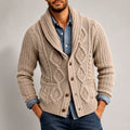 Dahl - Men's Cable Knit Shawl Collar Button-Front Cardigan