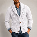 Dahl - Men's Cable Knit Shawl Collar Button-Front Cardigan