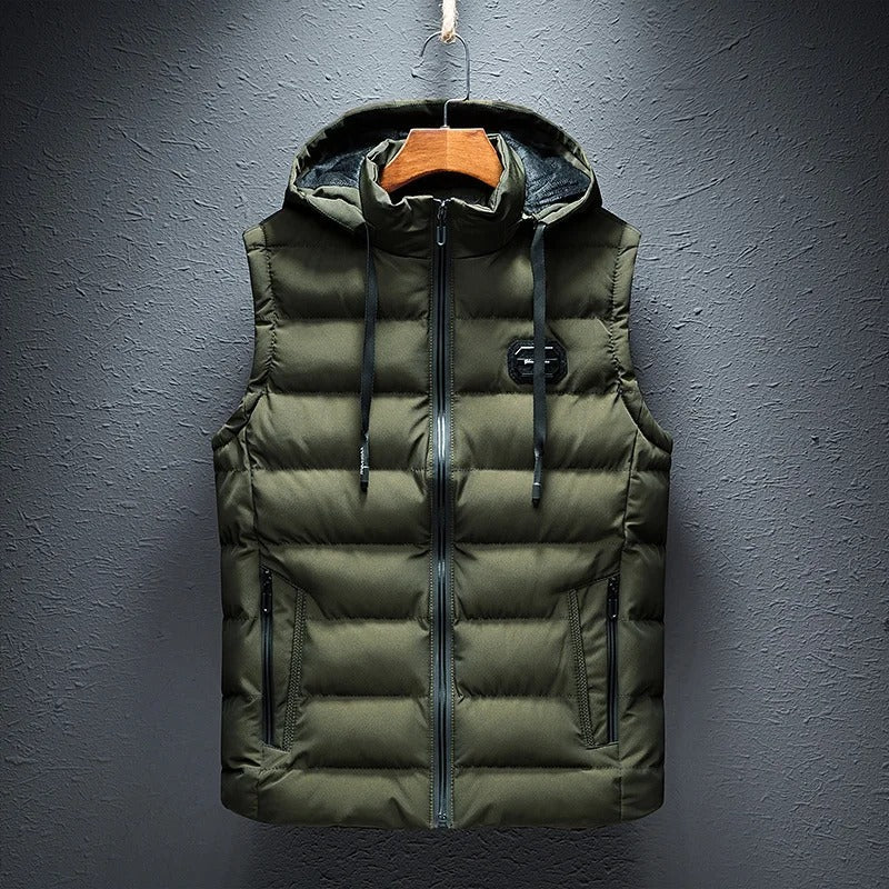 Elijah - Men's Quilted Hooded Puffer Vest