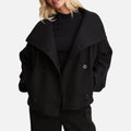 Keshsa - Women's Wool-Blend Double-Breasted Blazer with Oversized Collar