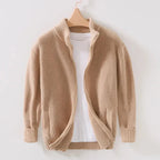 Nelson - Men's Ribbed-Cuff Zip Cardigan