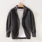 Nelson - Men's Ribbed-Cuff Zip Cardigan