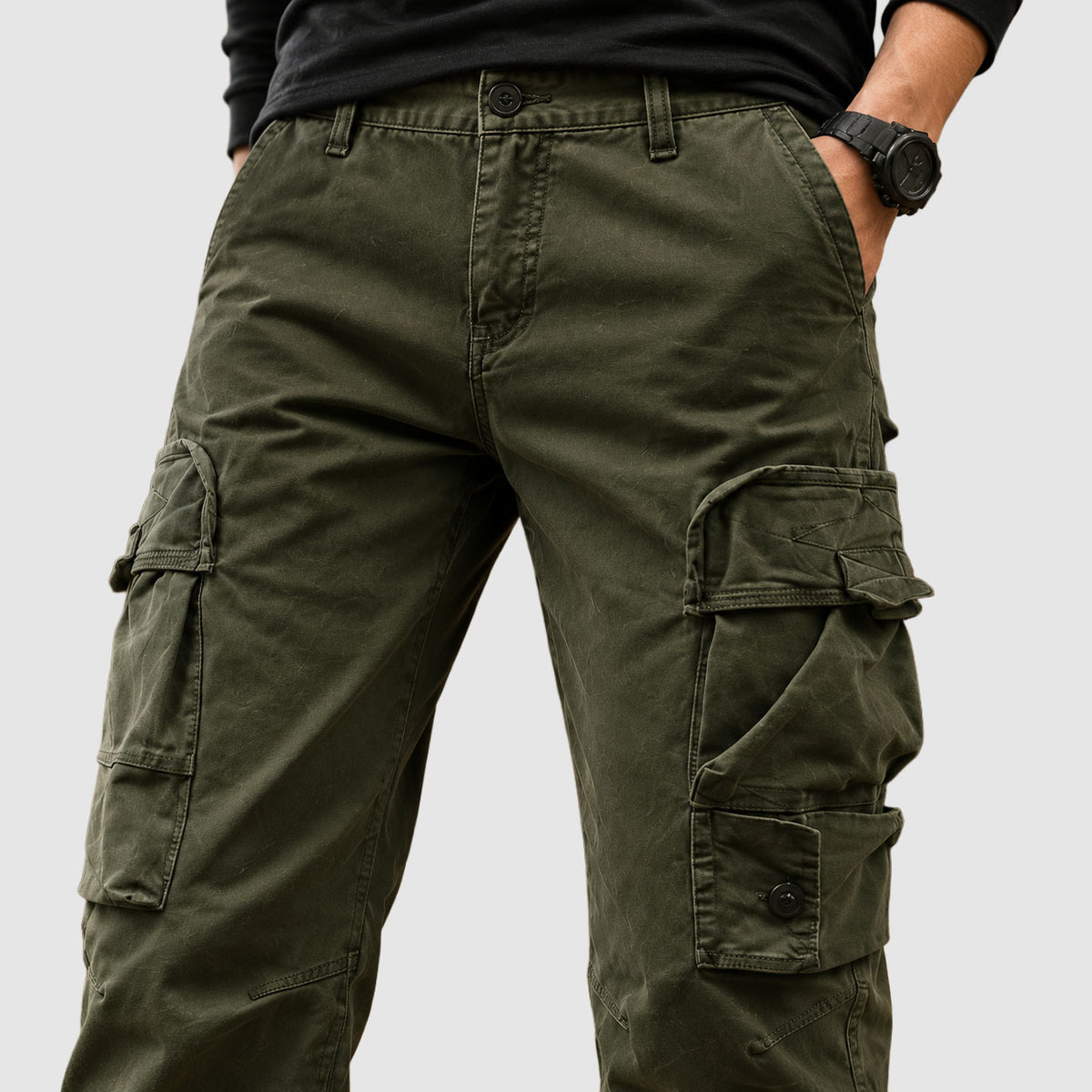Reuben - Men's Relaxed Cargo Pants with Layered Utility Pockets