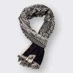 Tahoe - Geometric Patterned Scarf with Fringe Trim