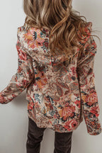 Tessa - Women's Floral Paisley Button-Front Blazer with Sherpa Lining