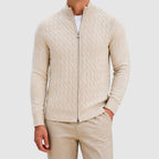 Torin - Men's Cable-Knit Full-Zip Cardigan