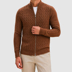 Torin - Men's Cable-Knit Full-Zip Cardigan