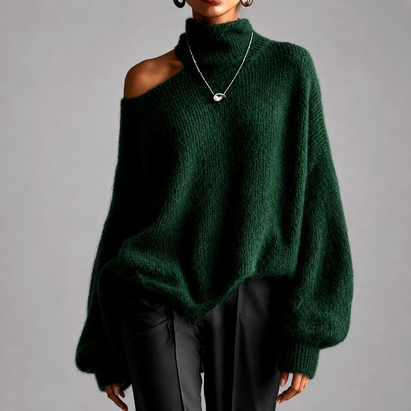 Alanna - Women's Cold-Shoulder Turtleneck Knit Sweater 5