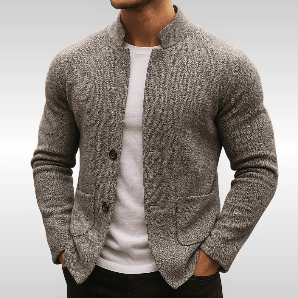 Alaric - Men's Two-Button Knit Blazer with Patch Pockets