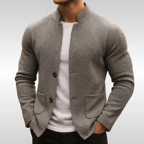 Alaric - Men's Two-Button Knit Blazer with Patch Pockets