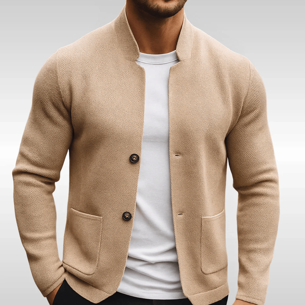 Alaric - Men's Two-Button Knit Blazer with Patch Pockets