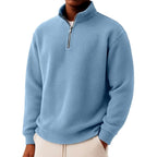 Albert - Men's Waffle Knit Quarter-Zip Sweater 2