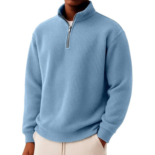 Albert - Men's Waffle Knit Quarter-Zip Sweater 2
