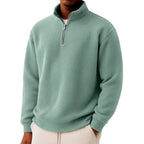 Albert - Men's Waffle Knit Quarter-Zip Sweater 4