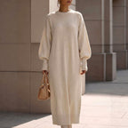 Alida - Women's Oversized Long Sleeve Knit Sweater Dress 1