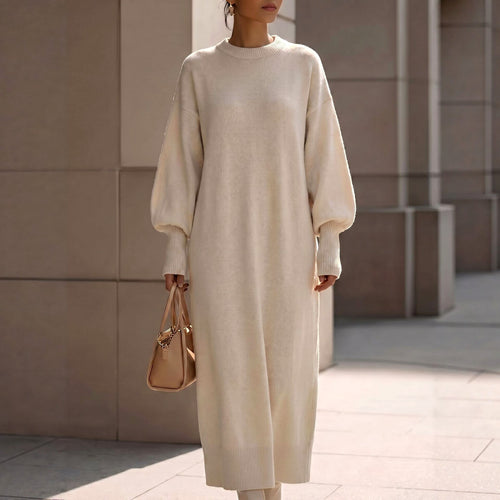 Alida - Women's Oversized Long Sleeve Knit Sweater Dress 1