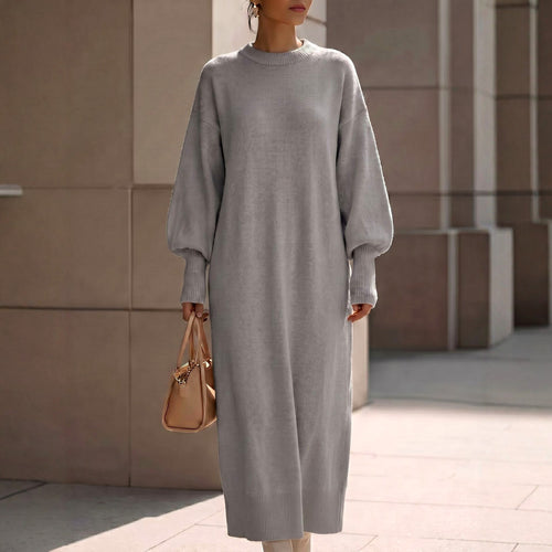 Alida - Women's Oversized Long Sleeve Knit Sweater Dress 2