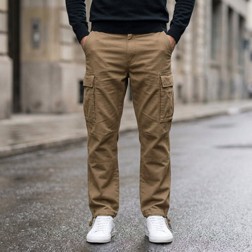 Alonso - Men's Multi-Pocket Cargo Pants with Straight Leg