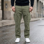 Alonso - Men's Multi-Pocket Cargo Pants with Straight Leg