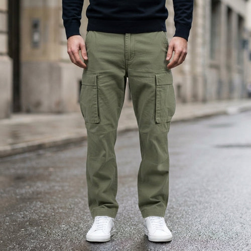 Alonso - Men's Multi-Pocket Cargo Pants with Straight Leg