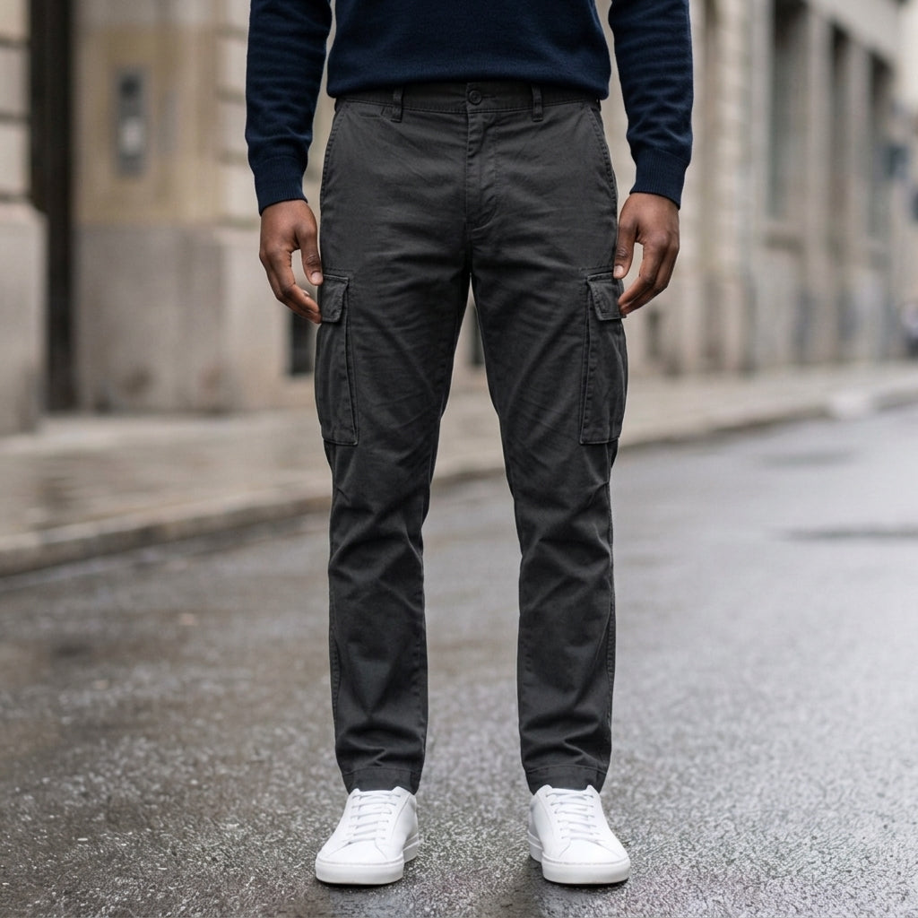Alonso - Men's Multi-Pocket Cargo Pants with Straight Leg