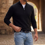 Alvaro - Men's Half-Zip Pullover Sweater with Ribbed Trim