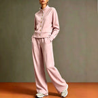 Anastasia - Women's Stand Collar Wide Leg Matching Set 2