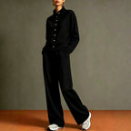 Anastasia - Women's Stand Collar Wide Leg Matching Set 4