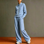 Anastasia - Women's Stand Collar Wide Leg Matching Set 5