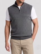 Anderson - Men's Textured Half-Zip Stand Collar Vest 2