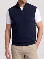Anderson - Men's Textured Half-Zip Stand Collar Vest 3