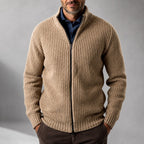 Andre - Men's Ribbed Mock Neck Slim Fit Cardigan 1