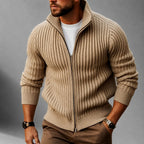 Andre - Men's Ribbed Mock Neck Slim Fit Cardigan 4