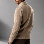 Andre - Men's Ribbed Mock Neck Slim Fit Cardigan 5