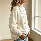 Angela - Women's High Neck Loose Asymmetric Sweater 3
