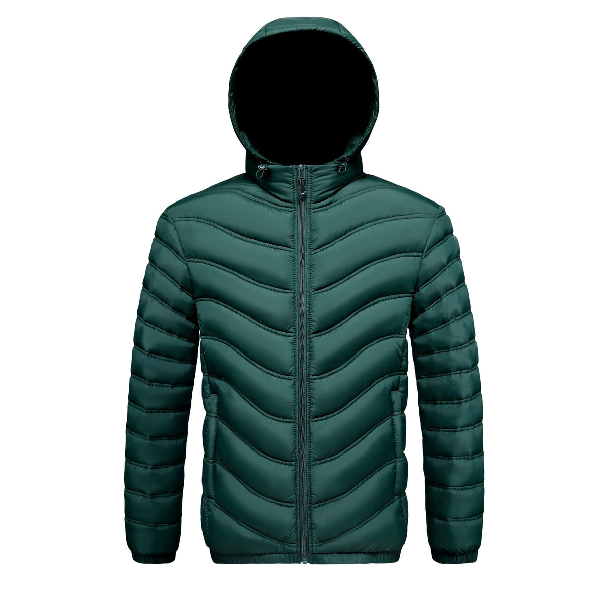 Ansel - Men's Chevron Quilted Puffer Rain Jacket with Hood 3