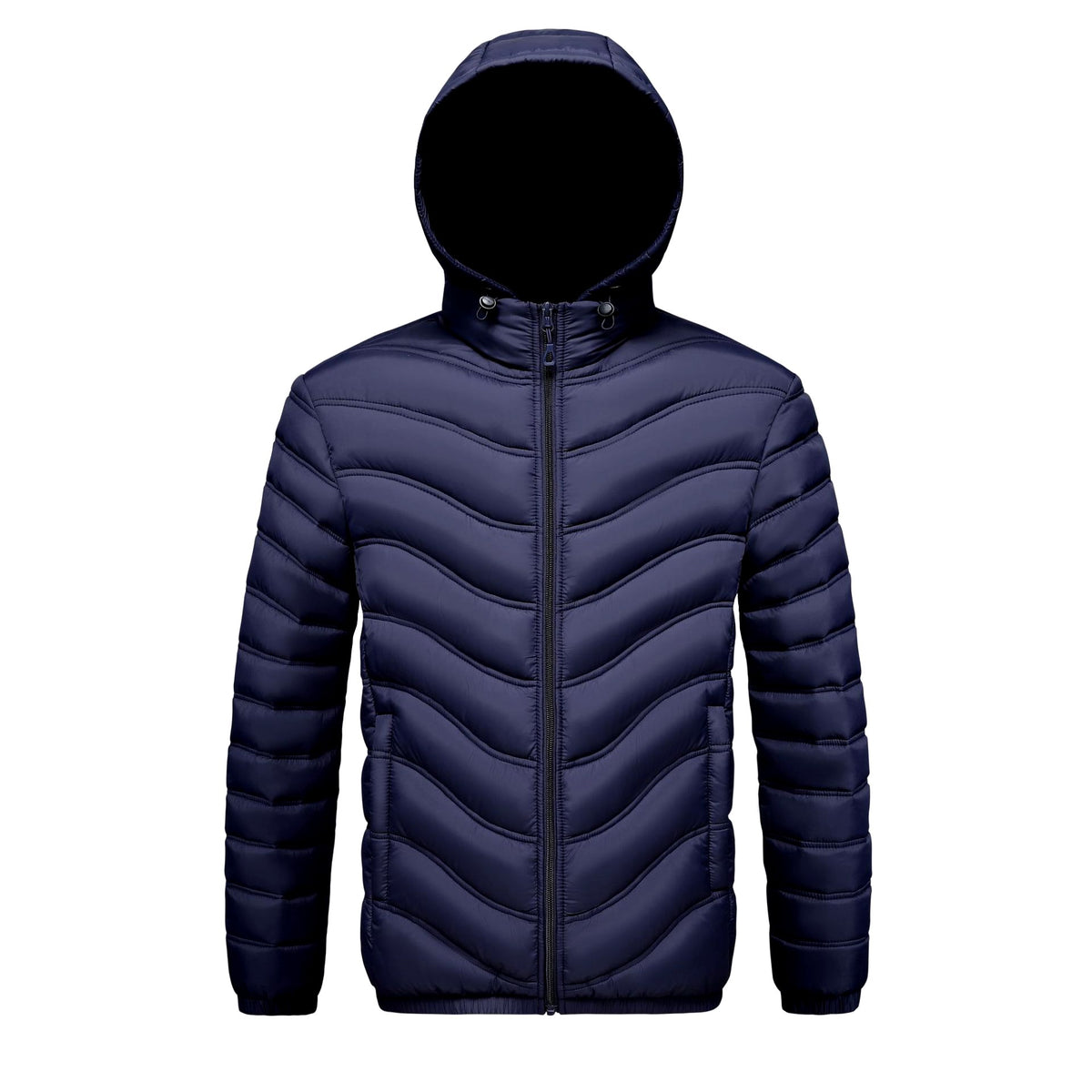 Ansel - Men's Chevron Quilted Puffer Rain Jacket with Hood 4