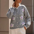 Ariadne - Women's Floral Knit Button Cardigan 5