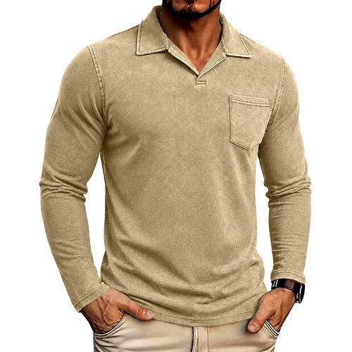 Armand - Men's Vintage Washed Long Sleeve Polo Shirt 2