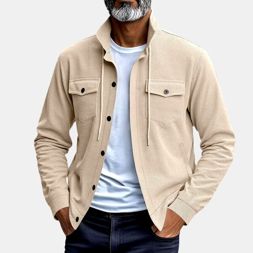 Aron - Men's Corduroy Stand Collar Button-Up Jacket 1