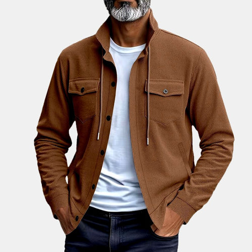 Aron - Men's Corduroy Stand Collar Button-Up Jacket 2