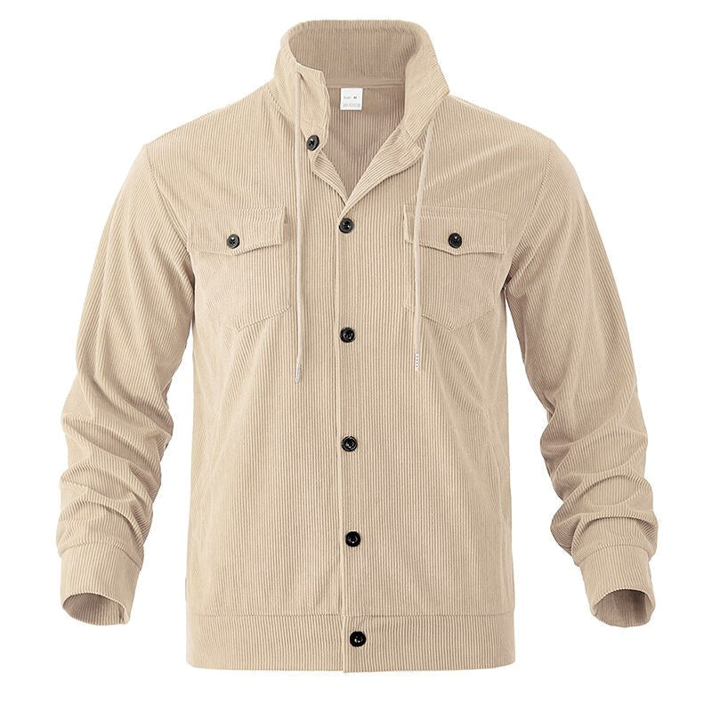 Aron - Men's Corduroy Stand Collar Button-Up Jacket 6