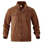 Aron - Men's Corduroy Stand Collar Button-Up Jacket 7