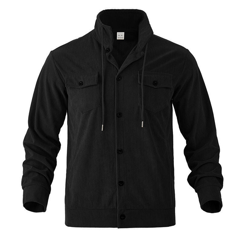 Aron - Men's Corduroy Stand Collar Button-Up Jacket 8