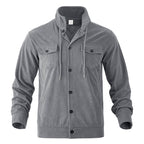 Aron - Men's Corduroy Stand Collar Button-Up Jacket 9