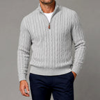Ashwin - Men's Cable Half-Zip Slim Fit Sweater