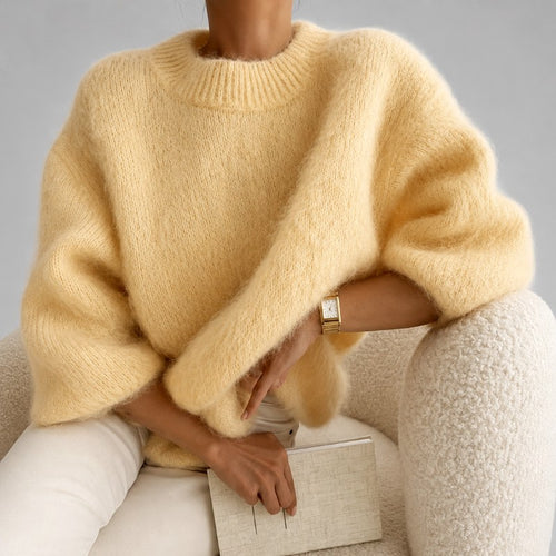 Astrid - Women's Fuzzy Crew Neck Oversized Sweater 2