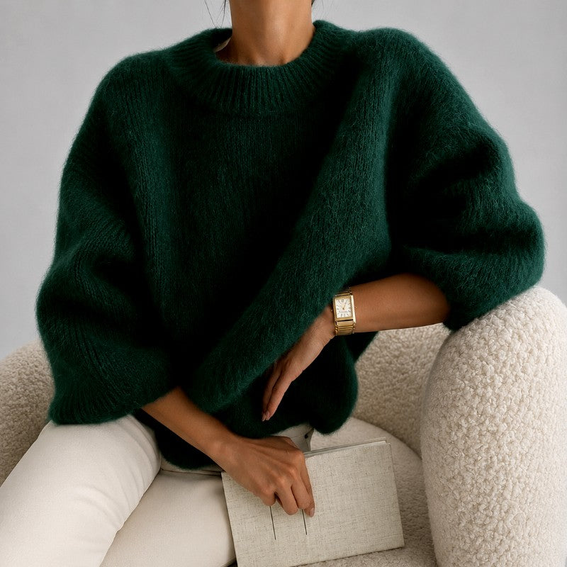 Astrid - Women's Fuzzy Crew Neck Oversized Sweater 5